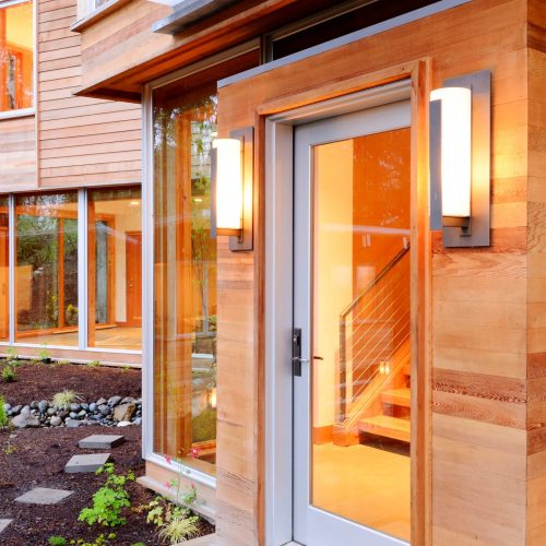 Glass Windows and doors of modern house